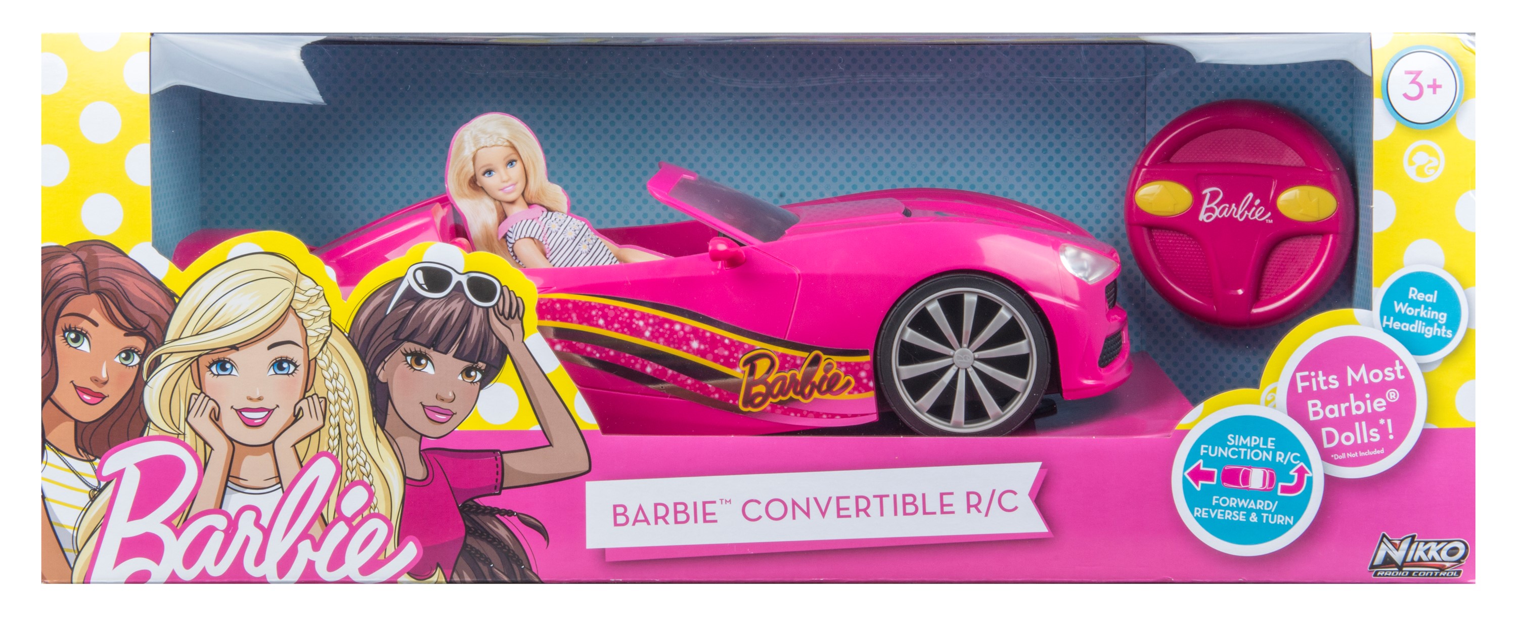 barbie convertible remote control car