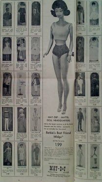 1962 HOLIDAY SALE - First Midge Doll and BARBIE DOLL CLOTHING FOR SALE IN NEWSPAPER AD Full Page
